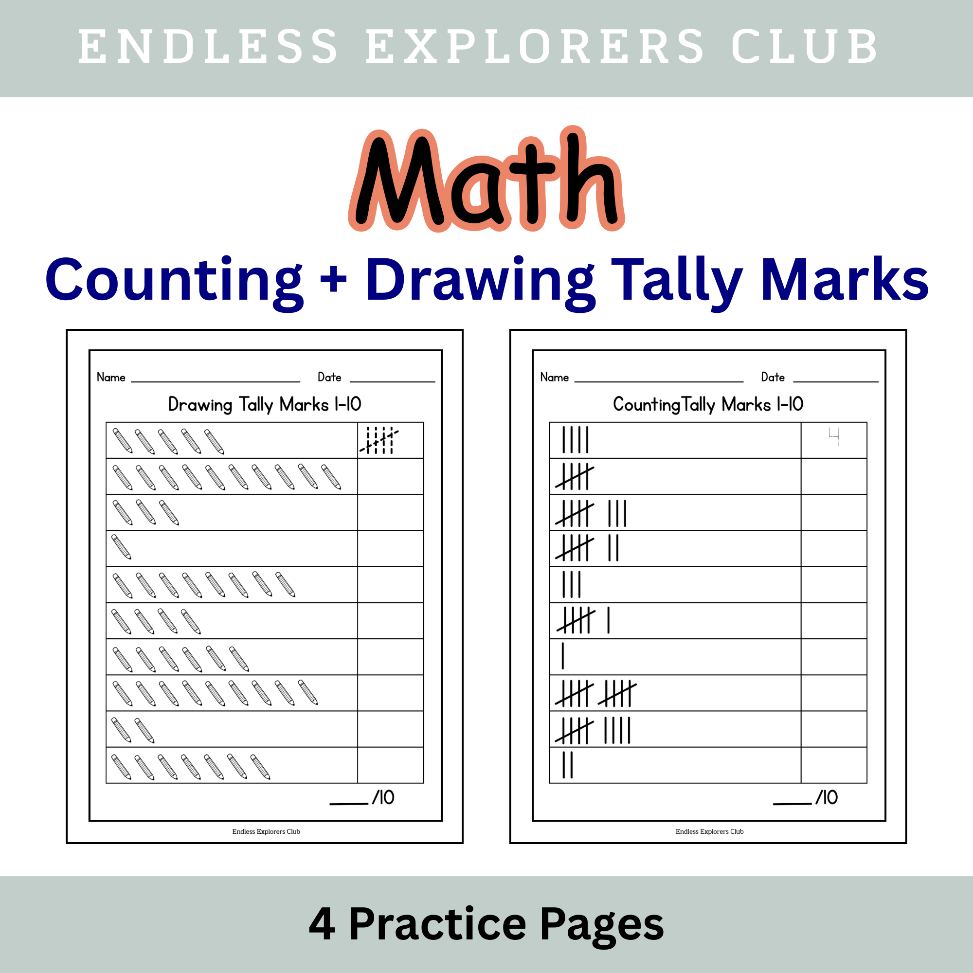 Counting and Drawing Tally Marks 1-10