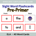 Dolch Sight Word Flashcards Pre-Primer